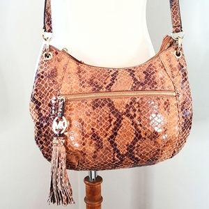MICHAEL KORS Python Snakeskin Leather Crossbody